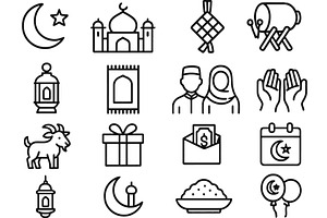 Line icons representing cultural, a Food Illustration by ZinetroN