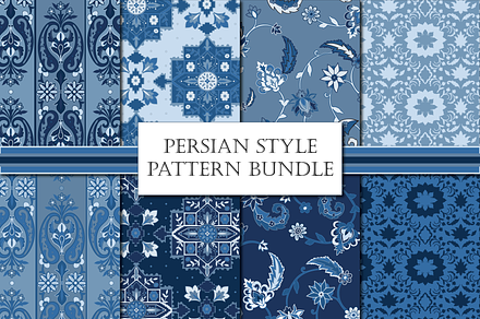 Persian Patterns Blue & White, a Pattern Graphic by RachelStudio