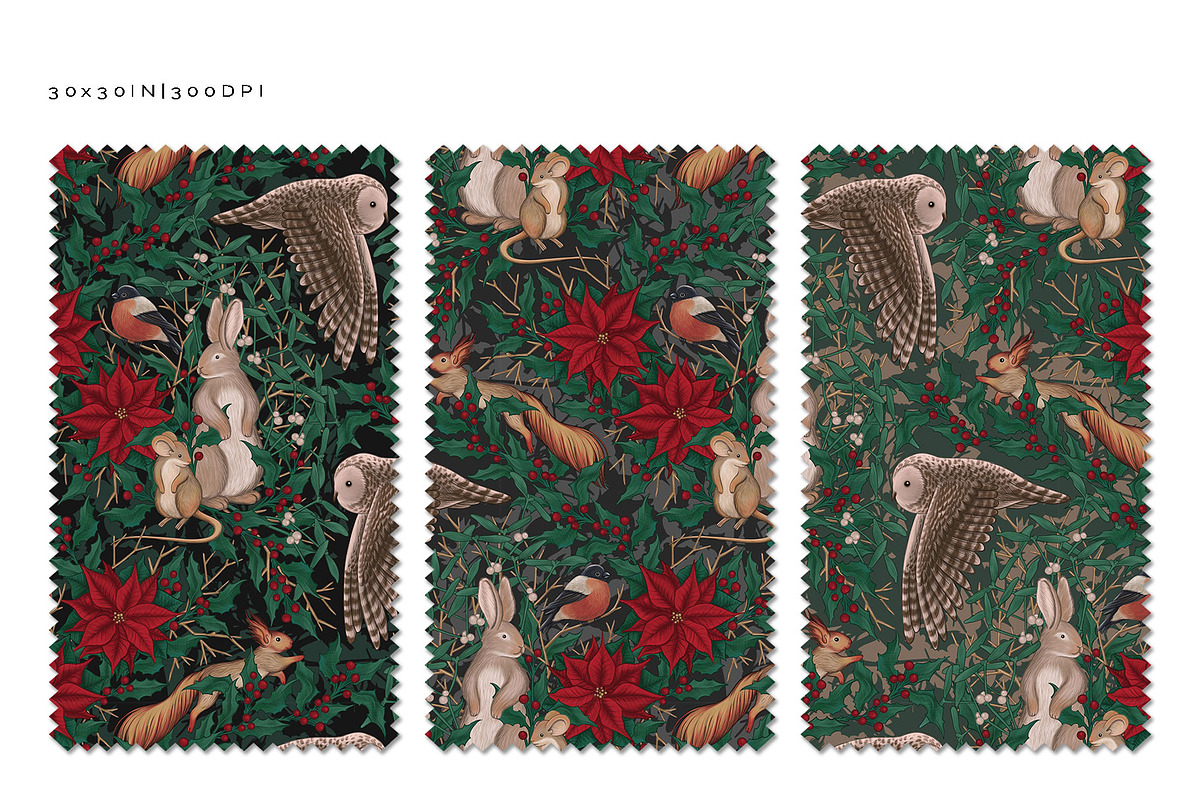 CHRISTMAS FOREST - patterns & motifs, an Animal Illustration by Liiafis (Photo 4 of 15)