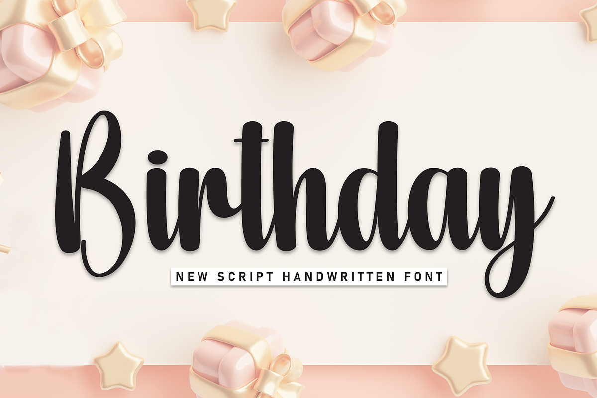 Birthday | Script Font, a Handwritten Font by Scratchones (Photo 1 of 8)
