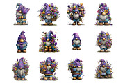Whimsical spring gnome clipart, an Illustration by SinaCreation (Thumbnail 2 of 11)