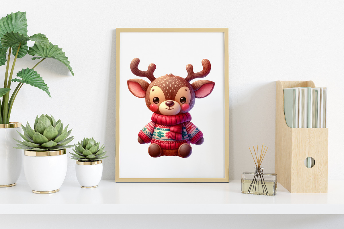 Watercolor Cozy Christmas Clipart, an Illustration by Canvas Craft (Photo 6 of 7)