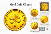 Gold Coin Clipart, a Graphic by Artnoy (Thumbnail 1 of 5)
