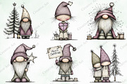 Whimsical Christmas Gnome Clipart, an Illustration by Creative Art (Thumbnail 6 of 10)