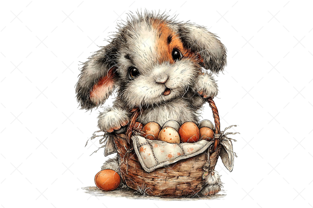 Whimsical Funny Easter Bunny Clipart, an Illustration by Craft Nest (Photo 11 of 12)