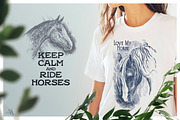 Ink Horses Graphic Collection, an Animal Illustration by Fluffy Unicorn (Thumbnail 6 of 10)