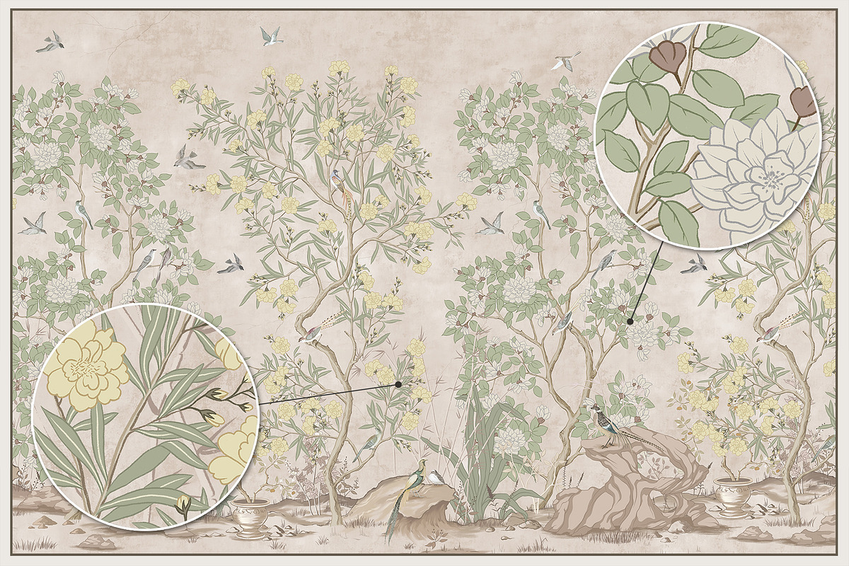 Fresco collection Chinoiserie, a Wallpaper Graphic by Natalia0307 (Photo 3 of 11)