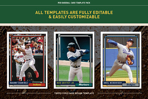 1990's Pro Baseball Card Templates