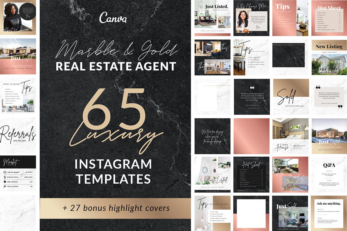 Realtor Instagram Templates, a Marketing Template by Galaxybomb (Photo 1 of 7)