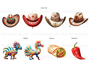 Cinco De Mayo Clipart, Sombrero PNG, a Seasonal Illustration by BrushstrokeArtGB (Thumbnail 5 of 9)