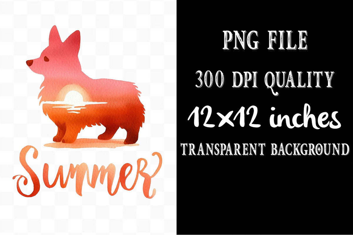Dog Silhouette Love Summer Clipart, an Illustration by Designking (Photo 4 of 4)