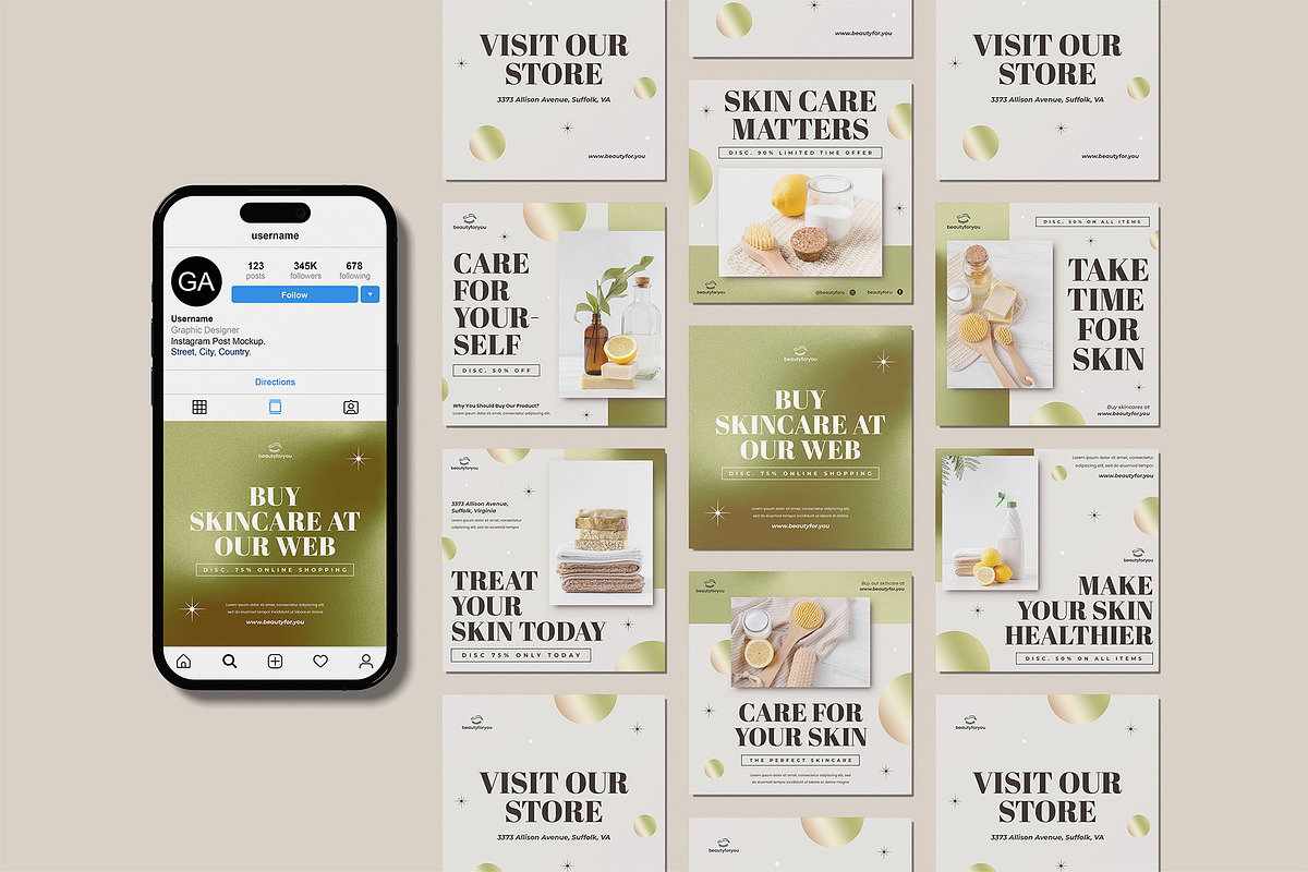 Instagram Post Mockup Bundles, an iPhone Mockup by Graphic Aesthetic (Photo 21 of 25)