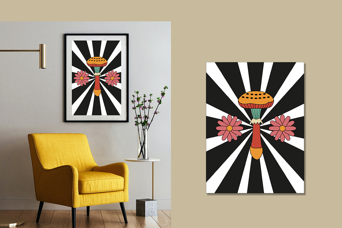 Retro groovy posters - wall art, an Illustration by Sofico (Photo 10 of 13)