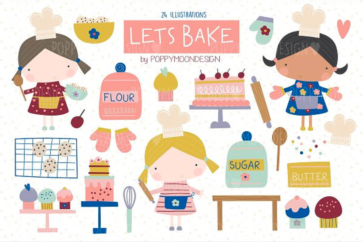 Kids bundle, a Decorative Illustration by Poppymoondesign (Photo 5 of 9)