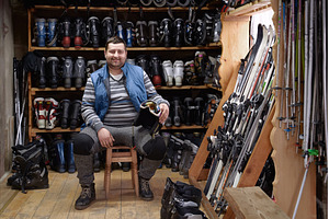Portrait of cheerful SME ski rental, a Person Photo by Oleksandr Berezko
