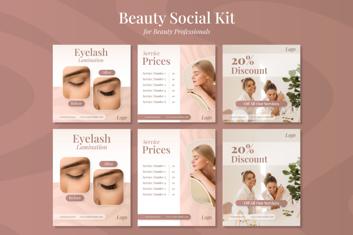 All-in-One Beauty Social Kit, a Social Media Template by Solvela Digital (Photo 1 of 4)