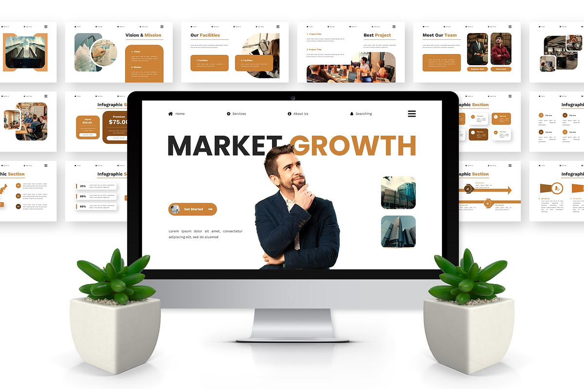 Market Growth - Business GSL, a Presentation Template by Deepslide Studio (Photo 3 of 6)