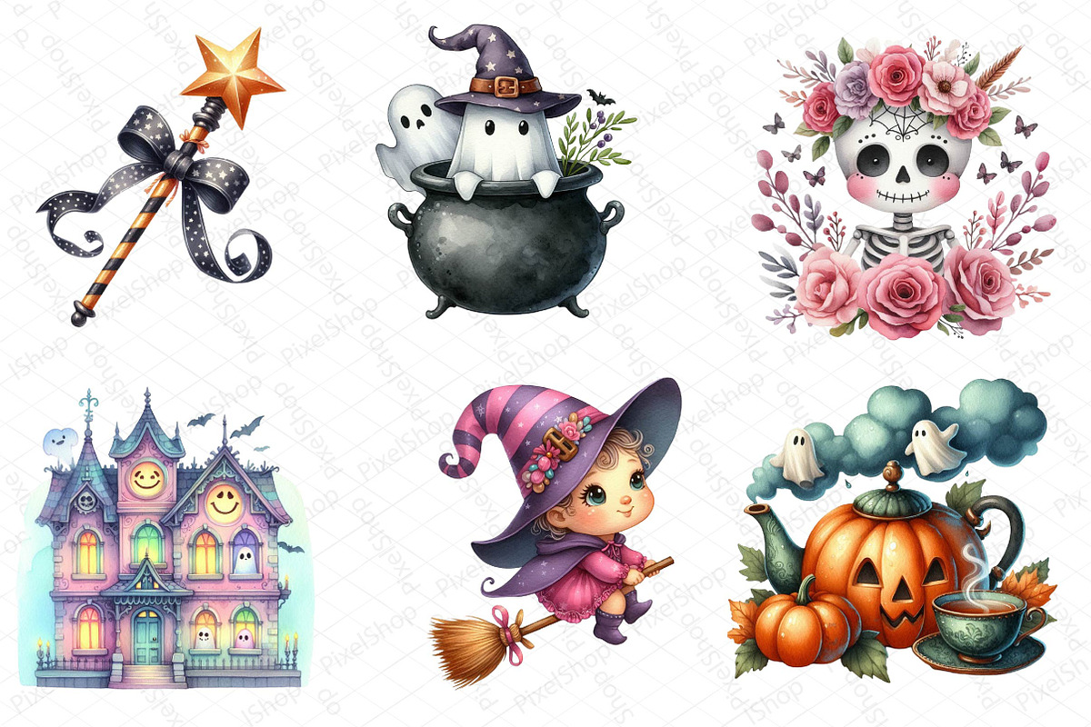 Cute Halloween Clipart, an Illustration by DreamPrint404 (Photo 3 of 4)