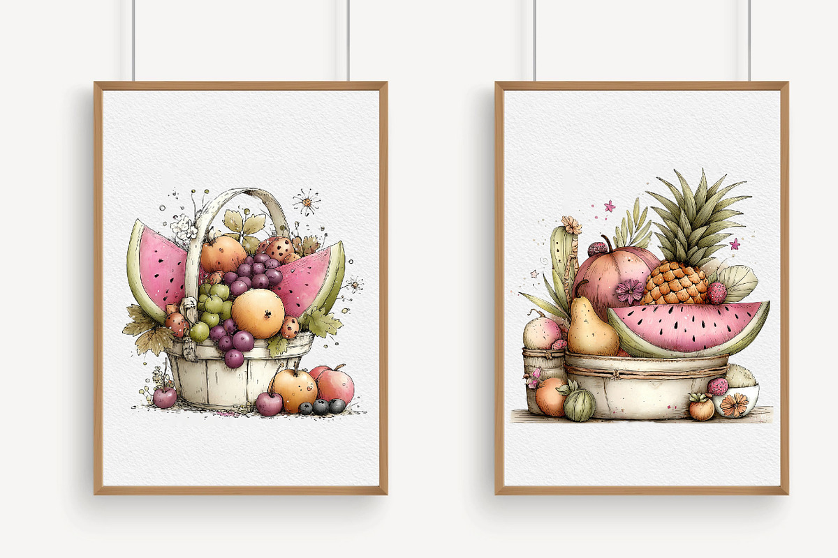 Summer Fruit Basket Clipart, an Illustration by Libby Wishes (Photo 4 of 7)