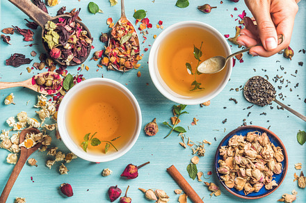 Healthy herbal tea with mint containing tea, cup, and herbal, a Food & Drink Photo by Foxys