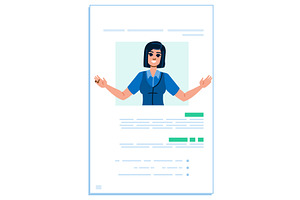 Smiling businesswoman with open arms, a Person Illustration by pikepicture