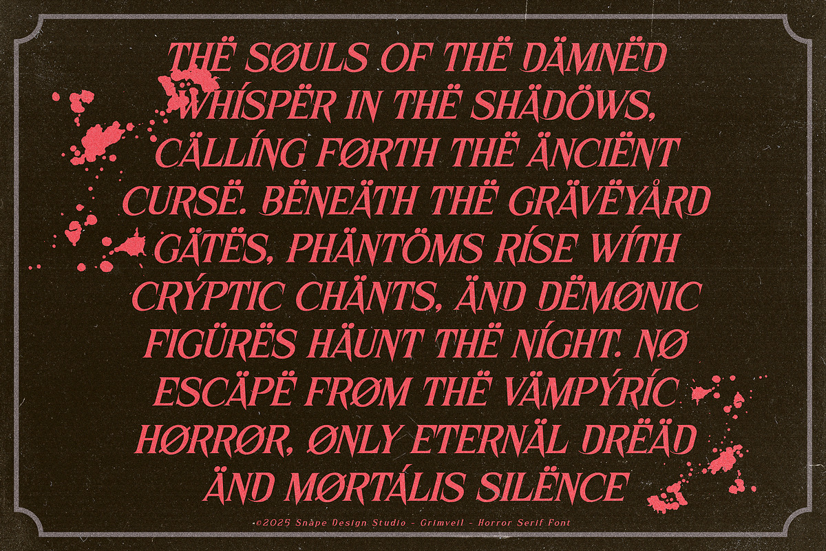 Grimveil - Horror Serif Font, a Serif Font by Snape Design Studio (Photo 6 of 12)