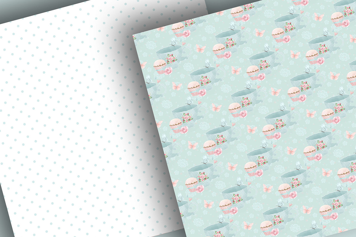Tea Party pattern, a Pattern Graphic by designloverstudio (Photo 4 of 7)