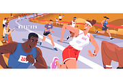 Sports people running marathon, a Sport Illustration by PaperTrident (Thumbnail 2 of 3)