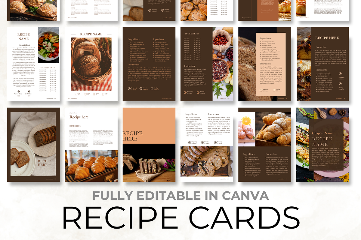 Aesthetic Recipe Cards Template, a Magazine Template by Digital By Nikoleta (Photo 1 of 11)