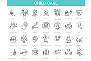 Child Care outline symbols, an Outline Icon by Tettygreen (Thumbnail 1 of 2)