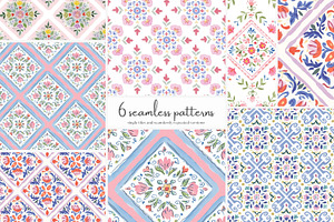 scandinavian folk art patterns, a Pattern Graphic by Patishop Art