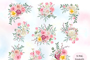 Watercolor Spring Floral Bouquet, an Object Illustration by DiashaArt (Thumbnail 2 of 5)