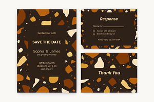 Terrazzo Wedding invitation cards, a Texture Illustration by Good Studio