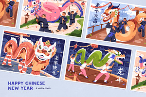 Happy Chinese New Year cards, a Seasonal Illustration by Good Studio