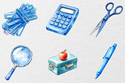 Blue School Clipart, an Illustration by DreamCafeArt (Thumbnail 4 of 7)