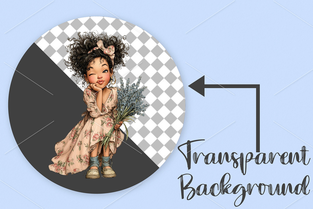 Whimsical Spring Girl Flowing Clipar, an Illustration by Canvas Craft (Photo 2 of 7)