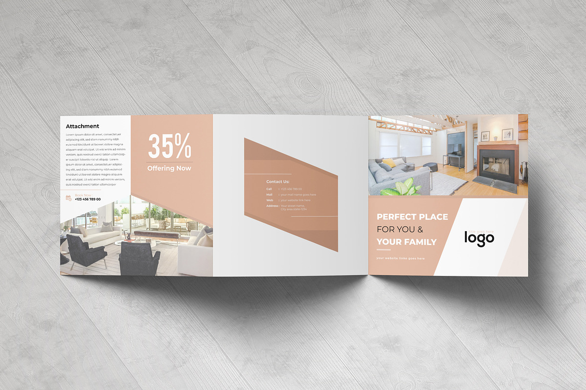 Real Estate Square Trifold Brochure, a Brochure Template by ZAAS