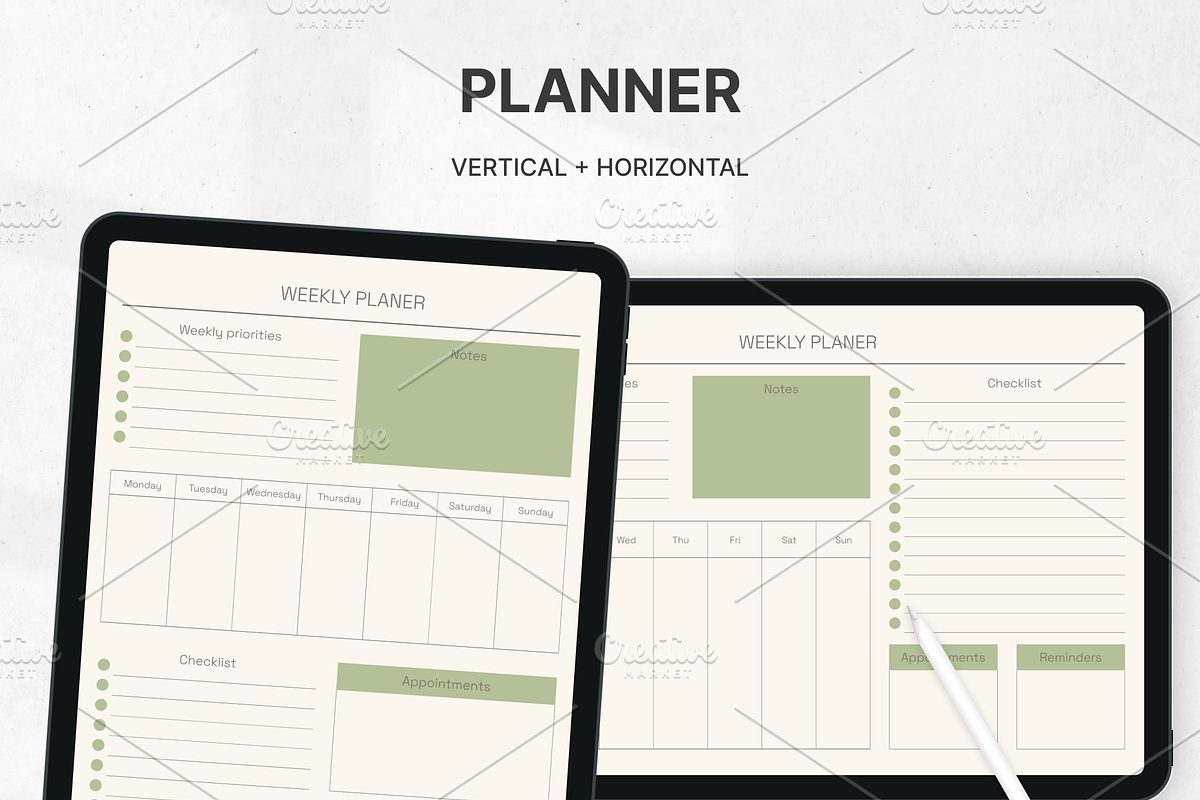 Weekly Planner Printables Templates, a Templates & Theme by Digital_Mind (Photo 3 of 10)