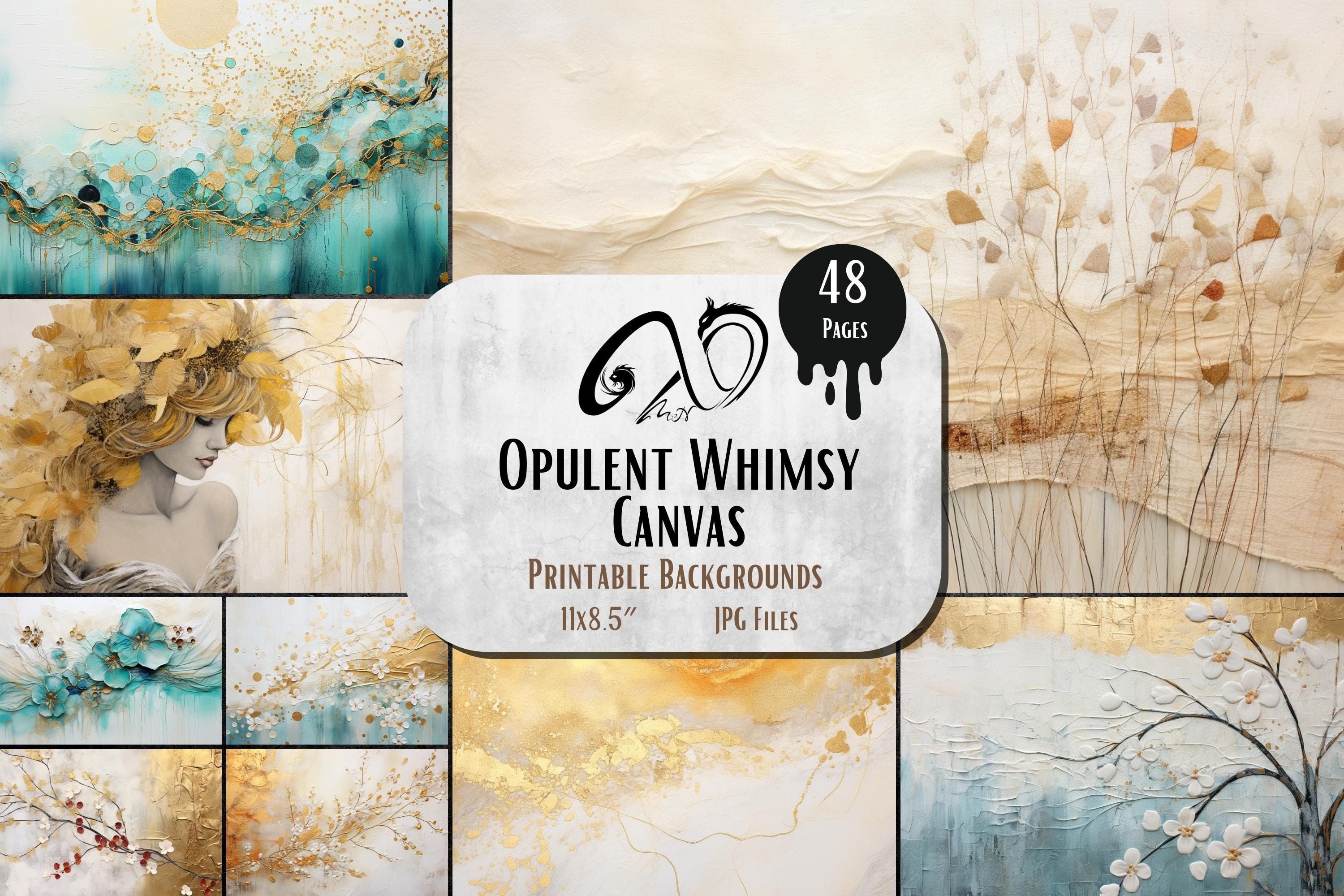 Opulent Whimsy Canvas, a Background Graphic by NiiiNArt