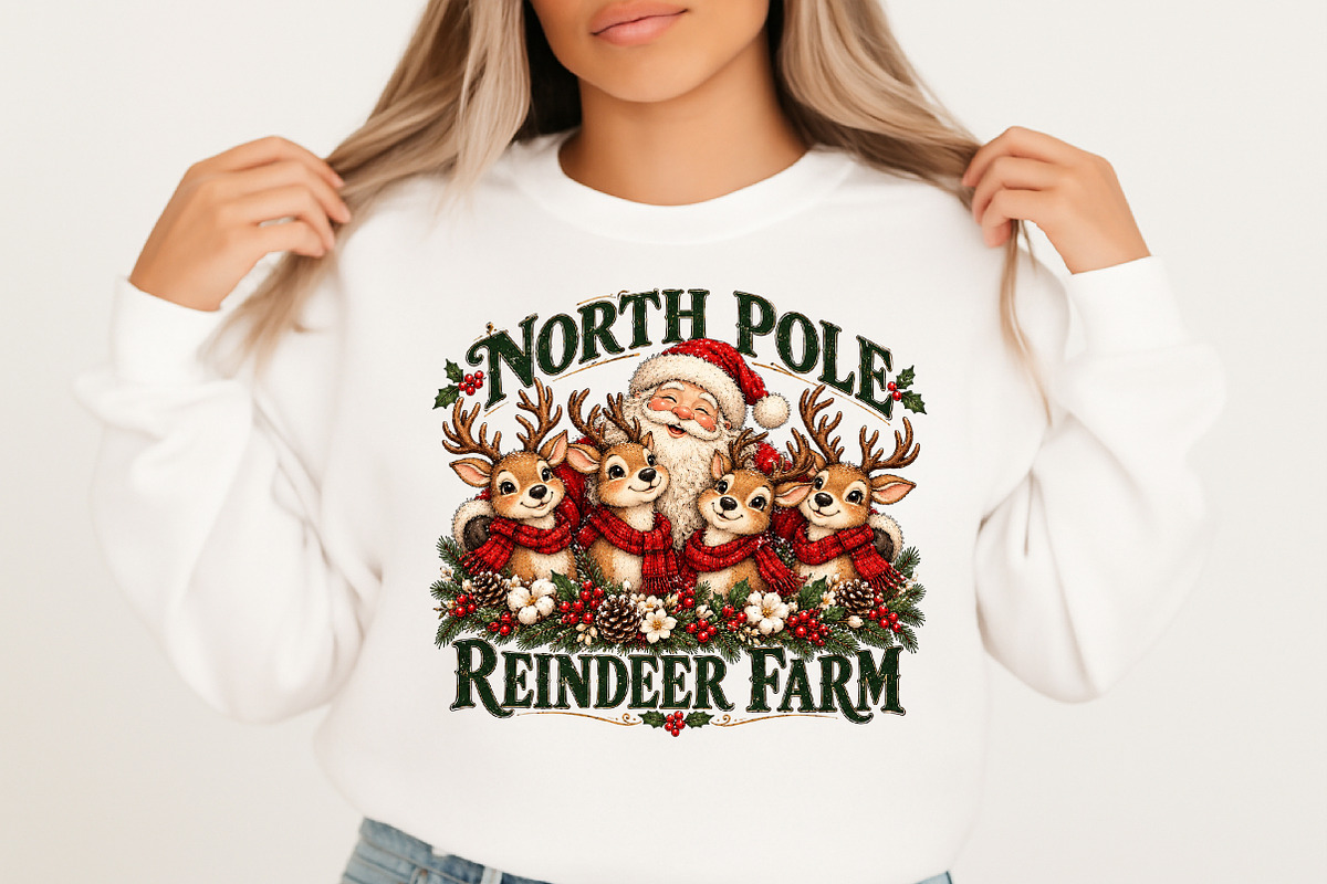 North Pole Santa & Reindeers, a Seasonal Illustration by Craft Nest (Photo 2 of 6)