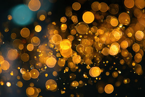 Golden bokeh lights abstract background, a Background Photo by AlyaAnd
