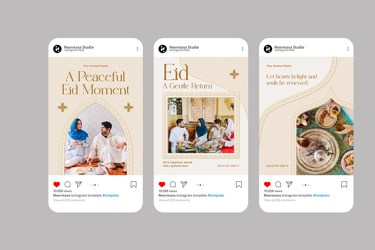 Beige Elegant Eid Instagram Post, a Social Media Template by Neermana (Photo 2 of 4)
