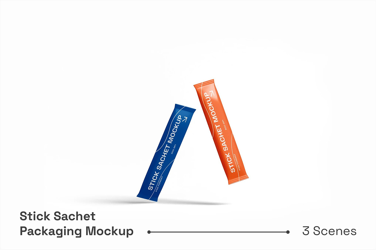 Stick Sachet Packaging Mockup, a Packaging Mockup by renderstockmarket (Photo 1 of 4)