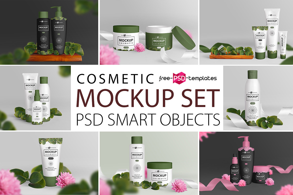 Cosmetic Mockup Set, a Product Mockup by Free-PSD-Templates (Photo 1 of 5)
