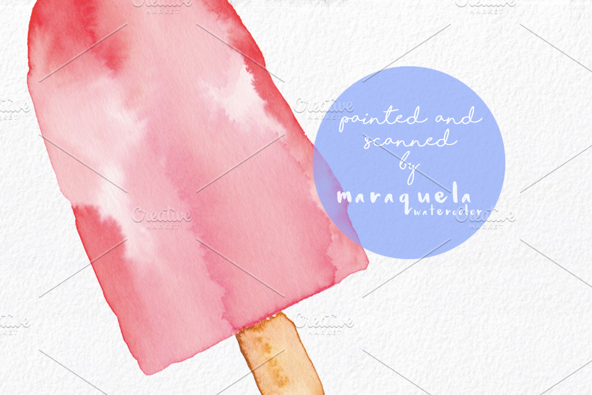 Summer Popsicles & Pattern Clip Art, a Food Illustration by MaraquelaStudio (Photo 5 of 5)