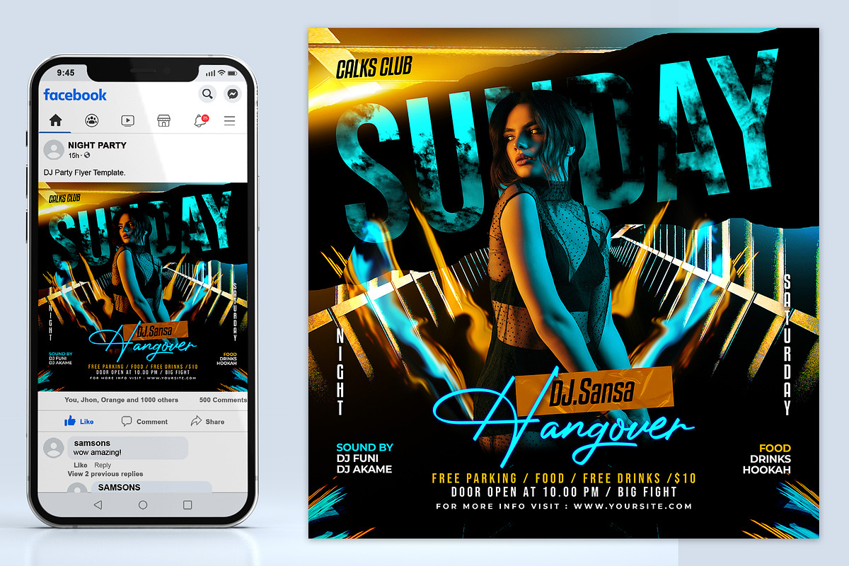 Dj Party Flyer Template, a Flyer Template by AbcStudio