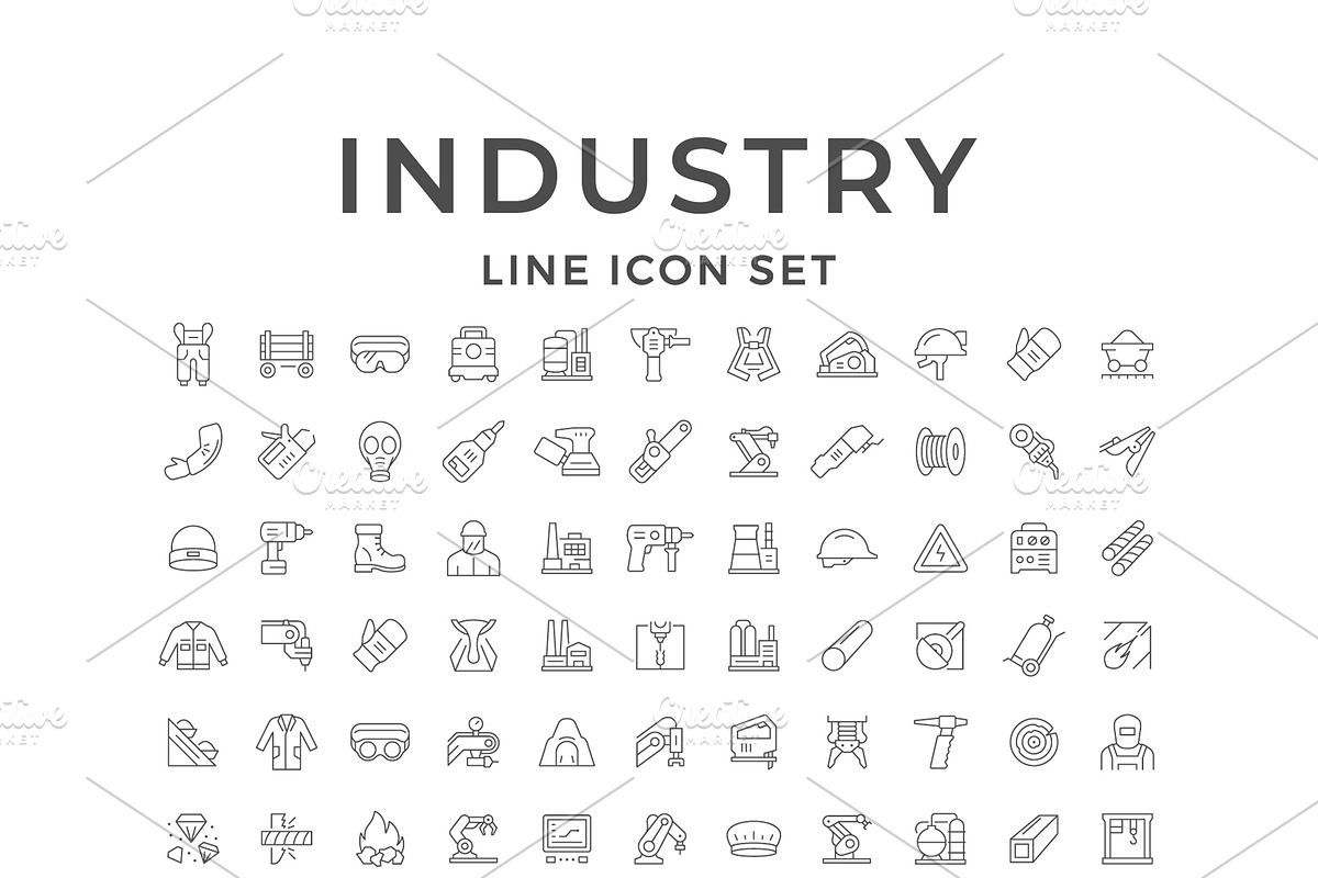 Set line icons of industry, an Outline Icon by motorama (Photo 1 of 2)