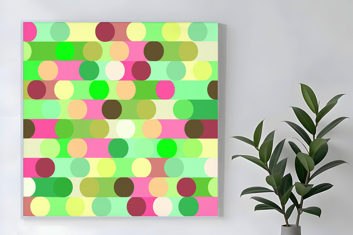Bright Pink and Lime Geometric, a Decorative Illustration by Sharon Schwalbe (Photo 1 of 4)