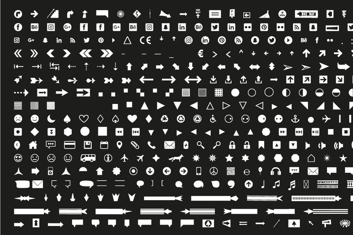 FONT | Icons Dingbats Symbols Set, a Symbol Font by Typo Graphic Design (Photo 3 of 5)
