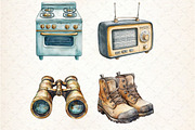 Summer Antique Camping Clipart, an Illustration by Rose Art (Thumbnail 4 of 4)